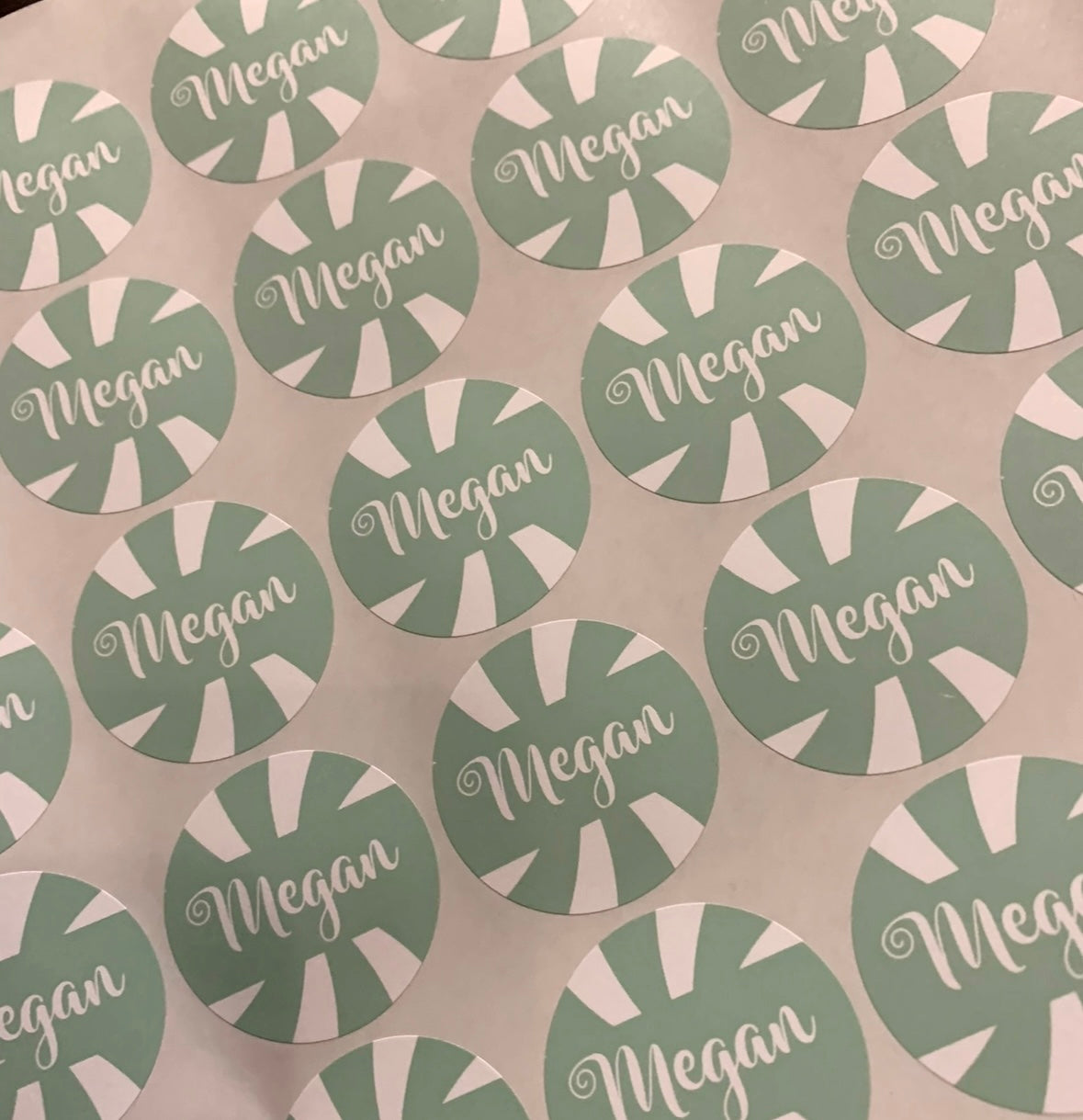 Sage Candy Cane custom stickers