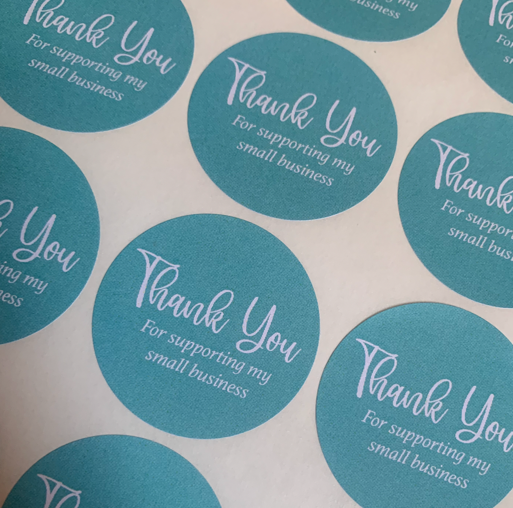 Blue Thank You Stickers