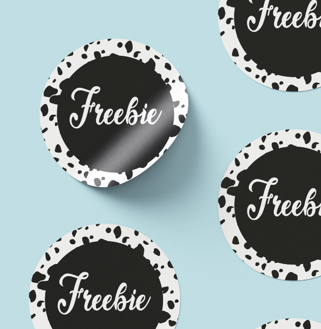 Black & White Freebie stickers