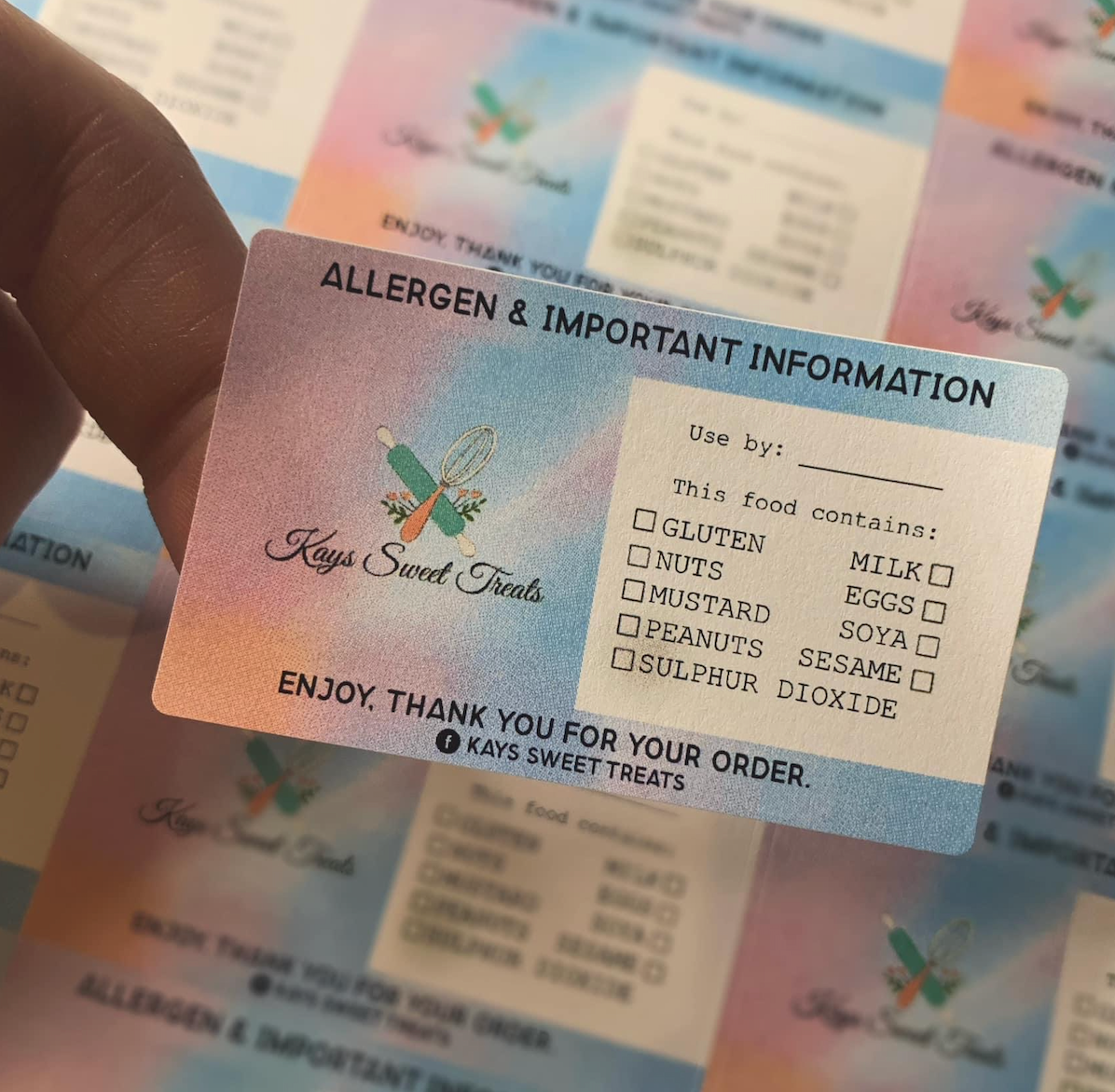 Allergen Stickers