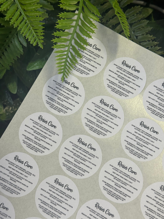 Resin Care Stickers