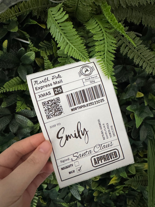 Christmas shipping label