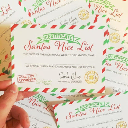 Christmas Nice List Certificate