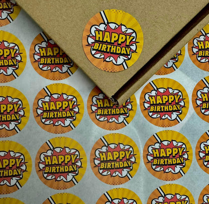 Happy Birthday comic style stickers