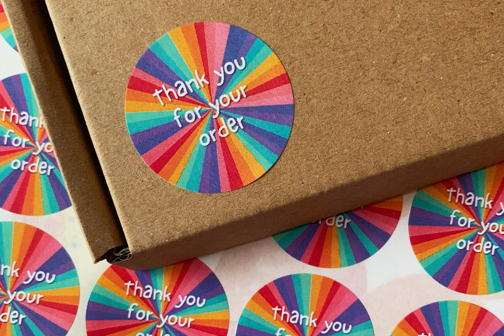 Rainbow Thank you stickers