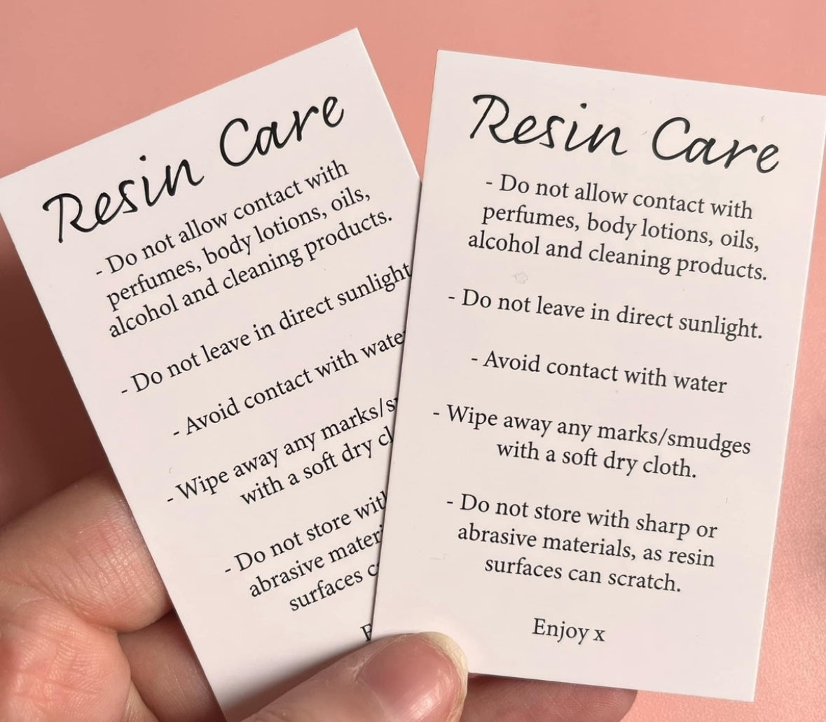 Resin Care Cards