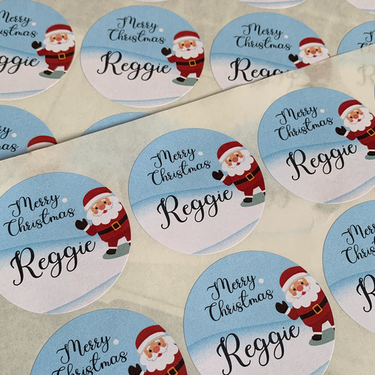 Santa Christmas Tag stickers