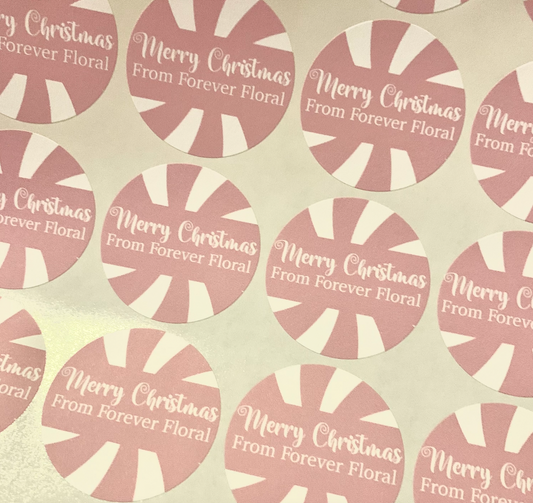 Pink Candy Cane Stickers