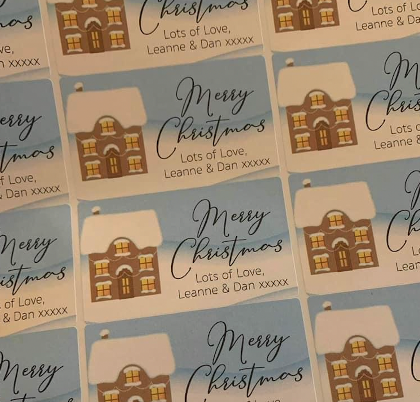 Merry Christmas house labels