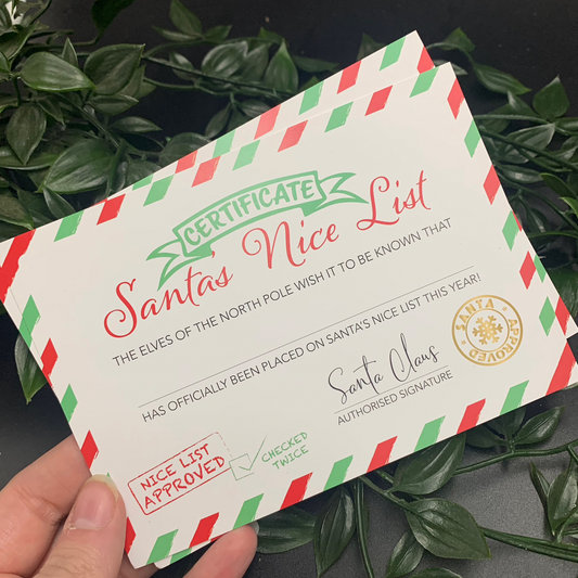 Christmas Nice List Certificate