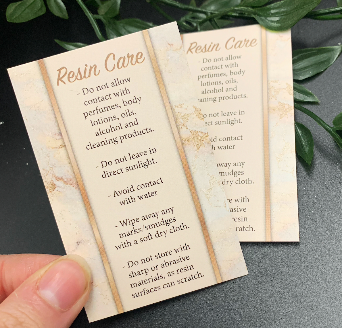 Pink Resin Care Cards