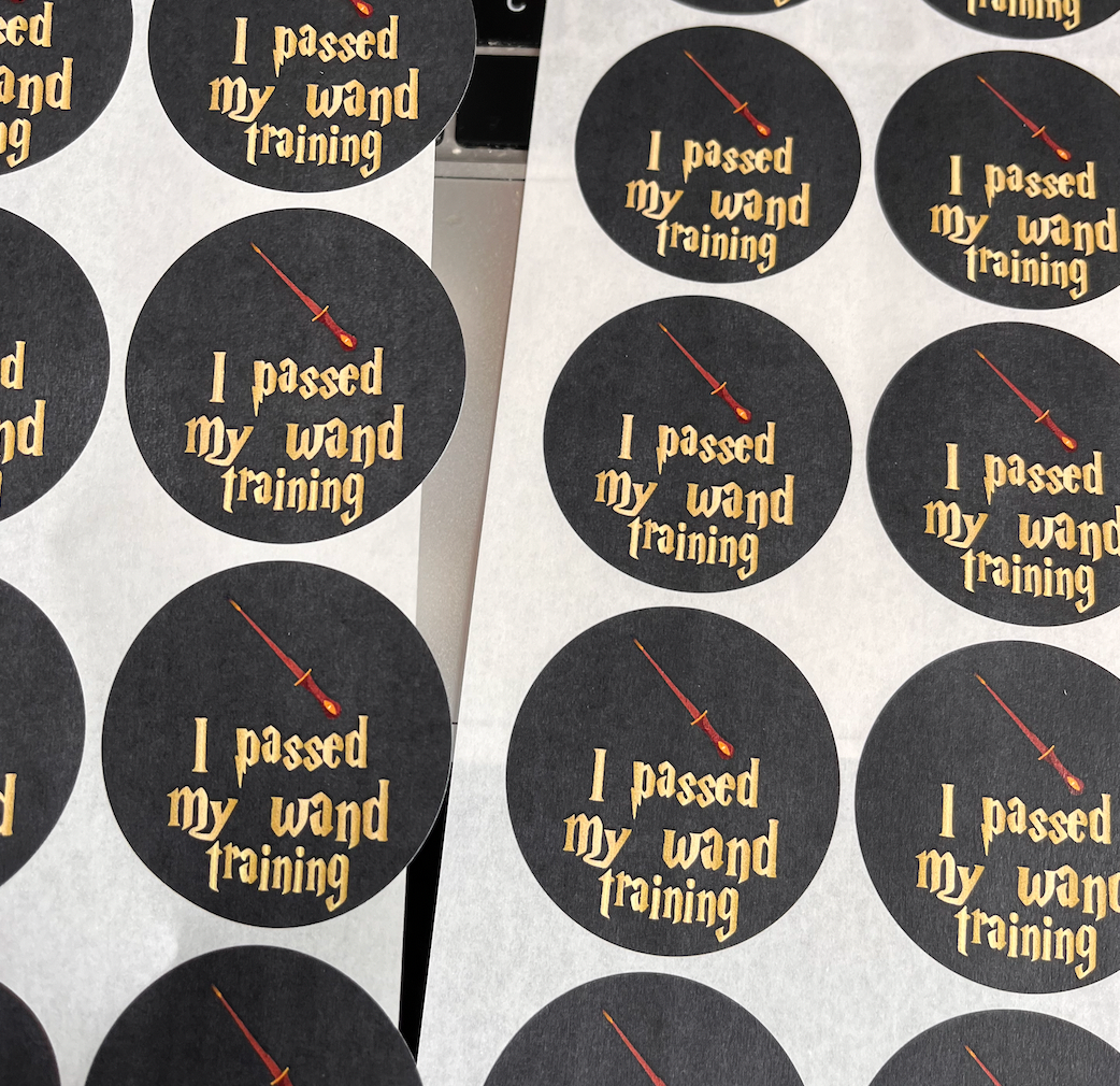 Passed my wand training stickers