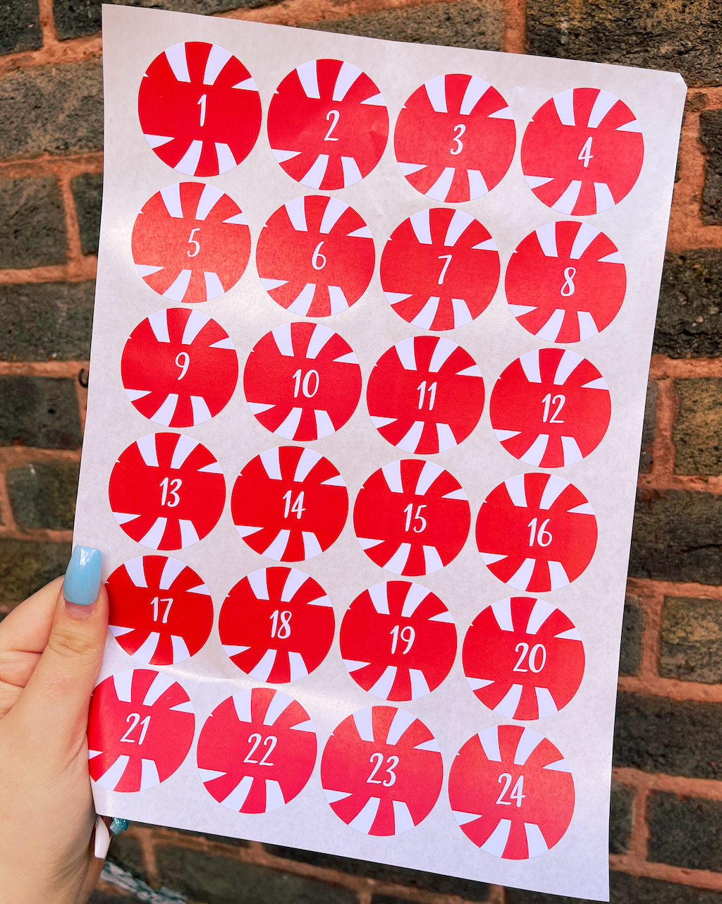 Advent Candy Cane Stickers