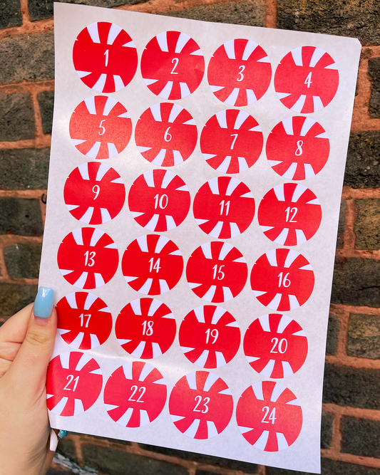 Advent Candy Cane Stickers