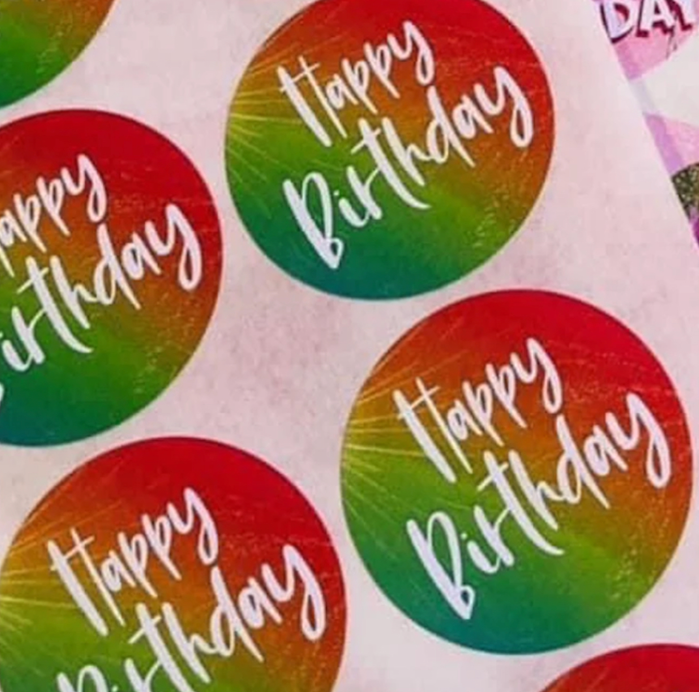 Rainbow birthday stickers