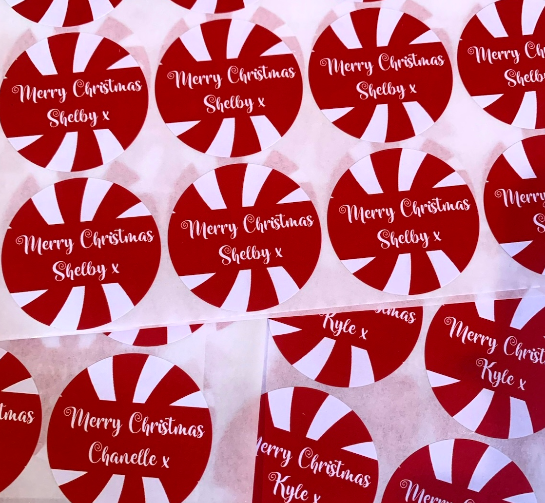 Candy Cane Custom Stickers